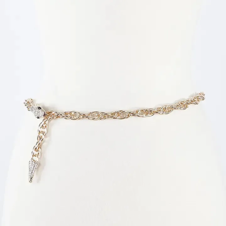 Bejeweled Snake Wrap Belt