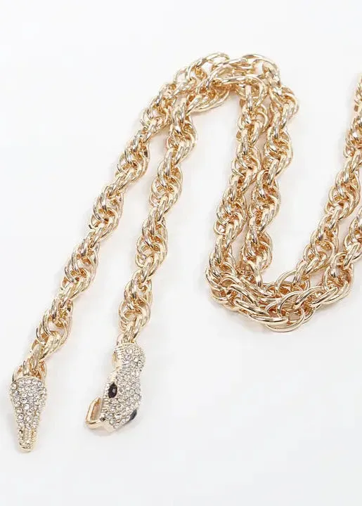 Bejeweled Snake Wrap Belt