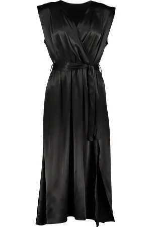 Bishop And Young Nocturnal Animal Aeries Wrap Dress In Black