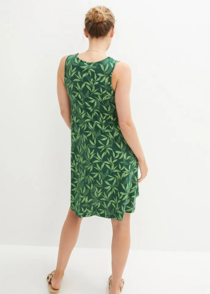 Bpc Bonprix Collection hanging cotton dress, green