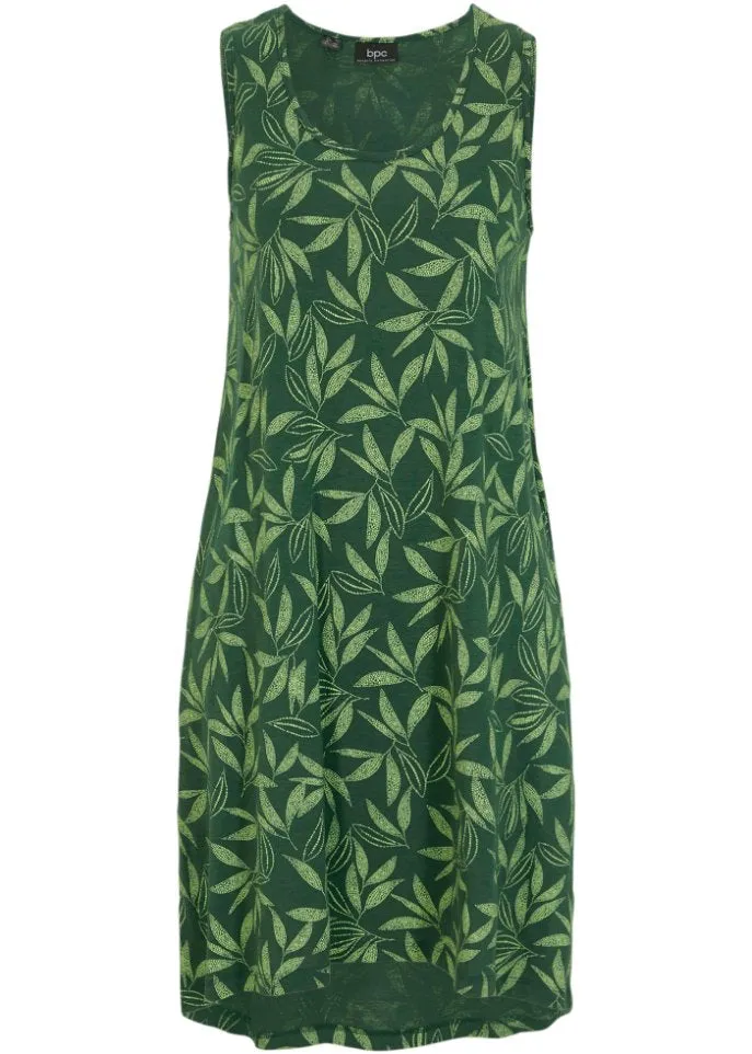 Bpc Bonprix Collection hanging cotton dress, green