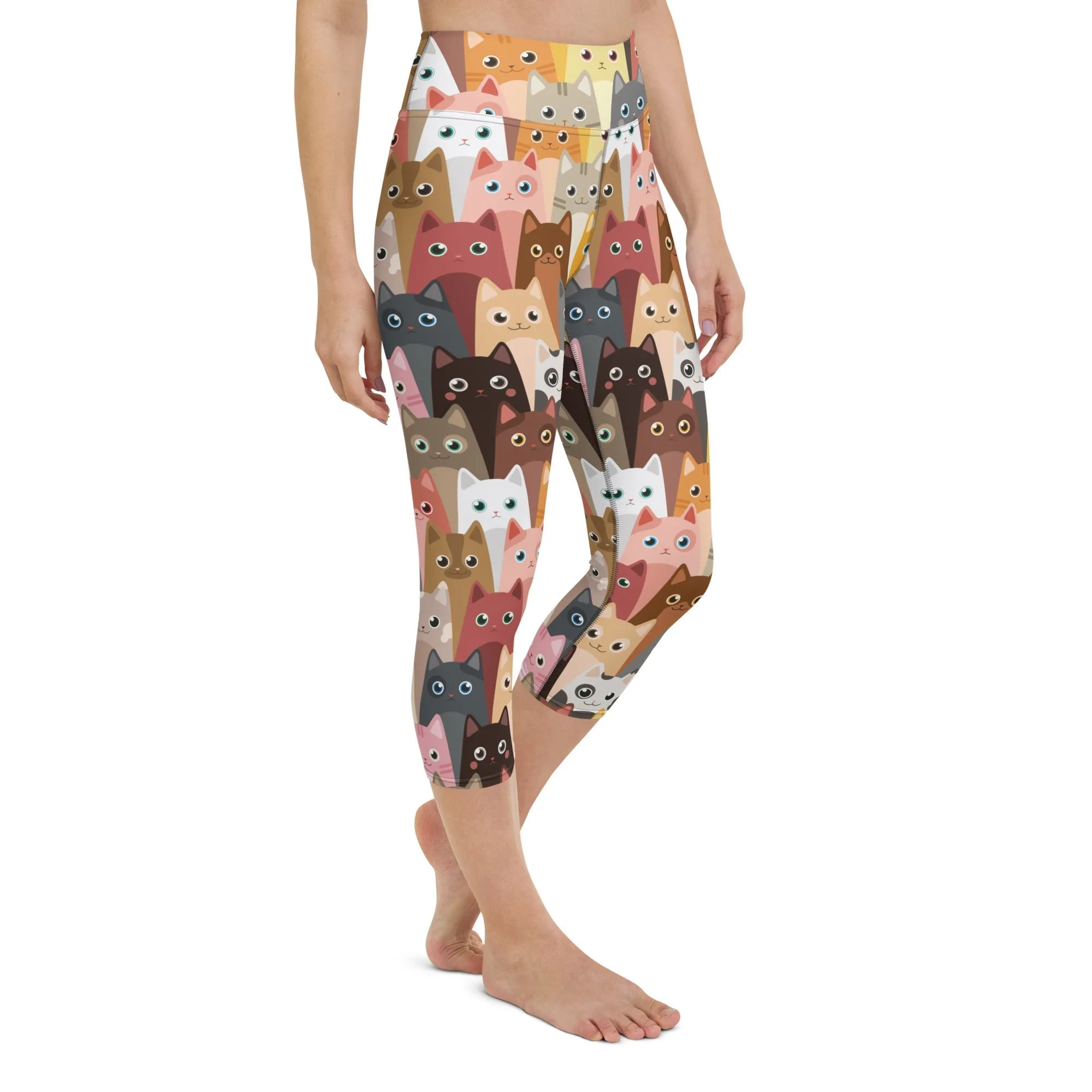 Cartoon Cats Yoga Capris