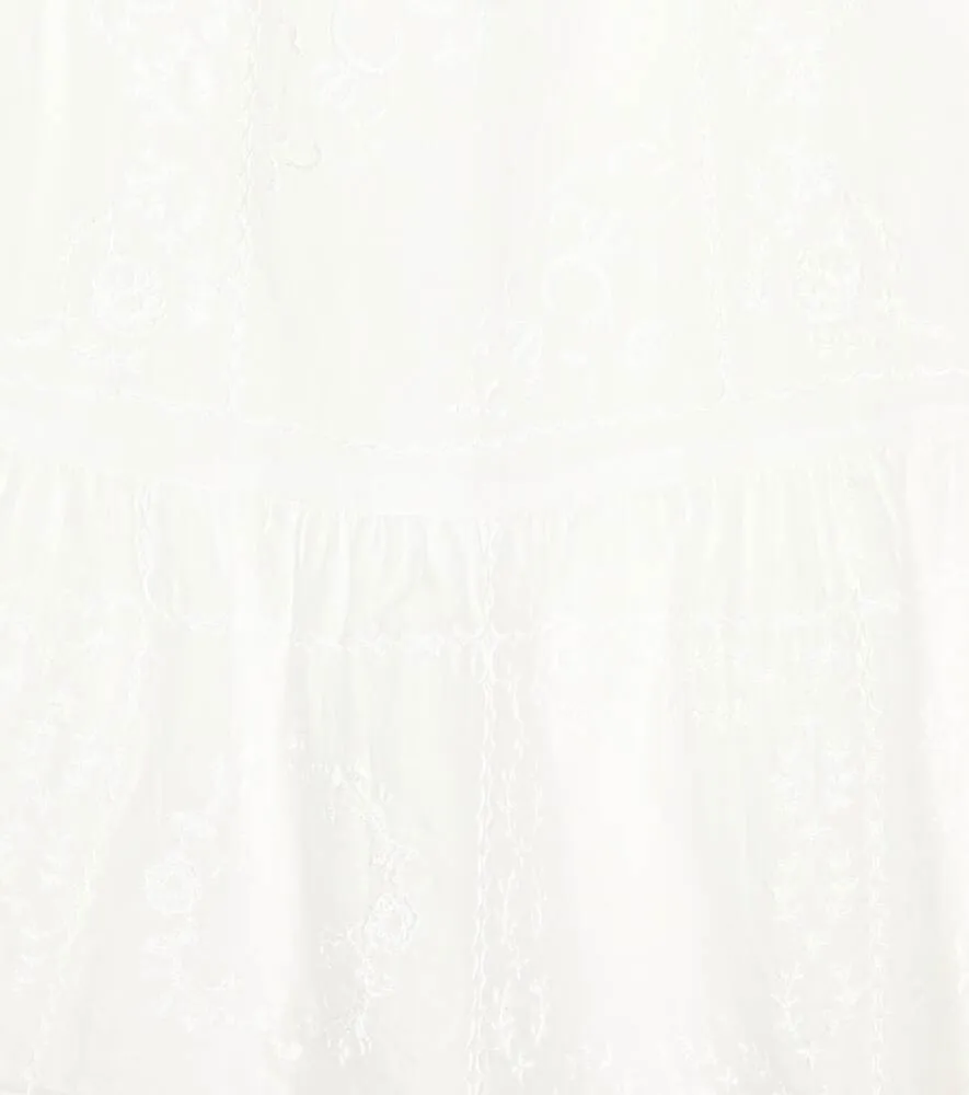 Chloé Embroidered Cotton Voile Dress, White