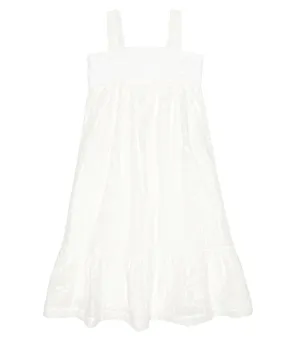 Chloé Embroidered Cotton Voile Dress, White
