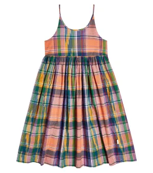 Chrissie Molo Cotton Poplin Plaid Dress, Multicolor