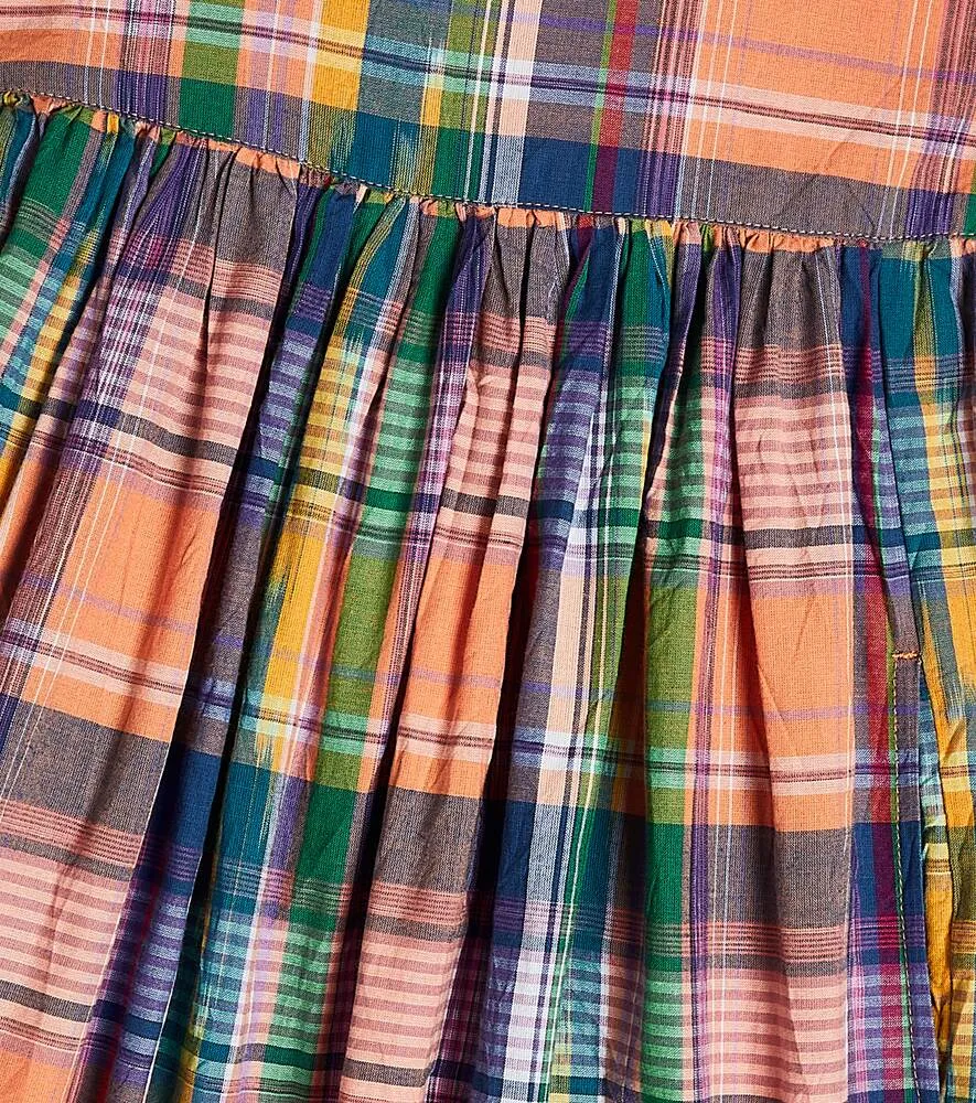 Chrissie Molo Cotton Poplin Plaid Dress, Multicolor