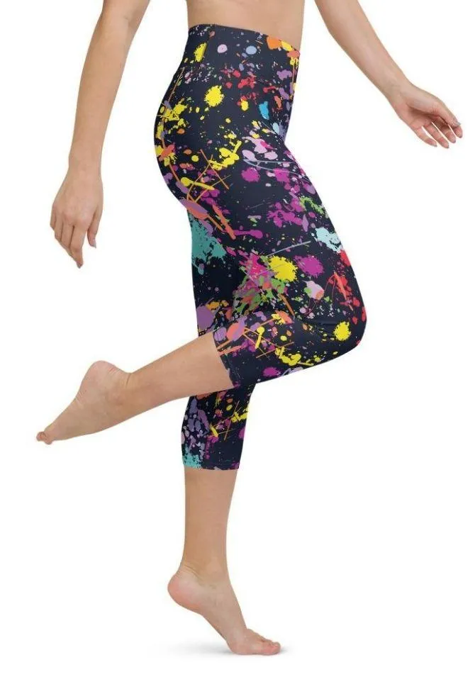 Colorful Abstract Yoga Capris