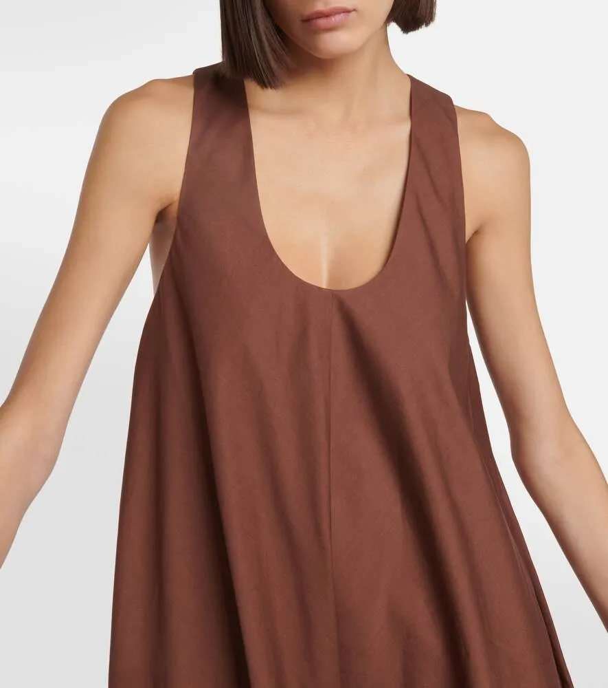 Cotton and silk midi dress CO, brown