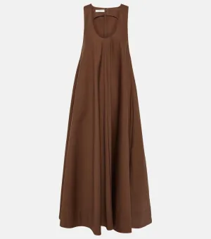 Cotton and silk midi dress CO, brown