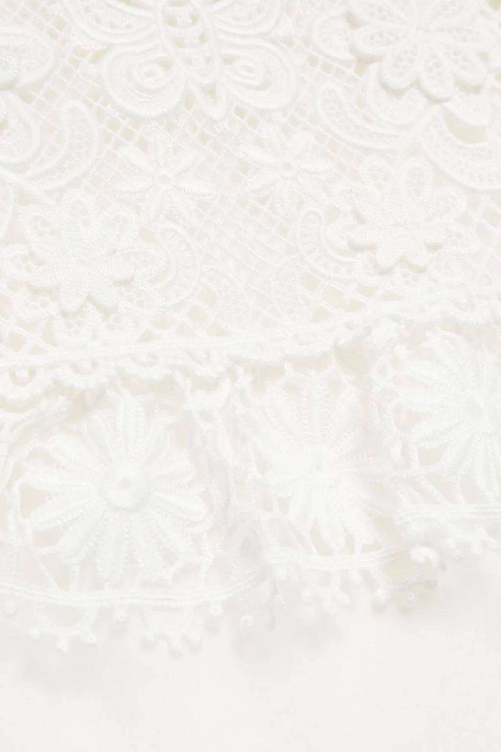 Cotton and voile mini dress with guipure lace inserts REDVALENTINO, white