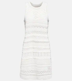Cotton blend crochet mini dress ISABEL MARANT, white