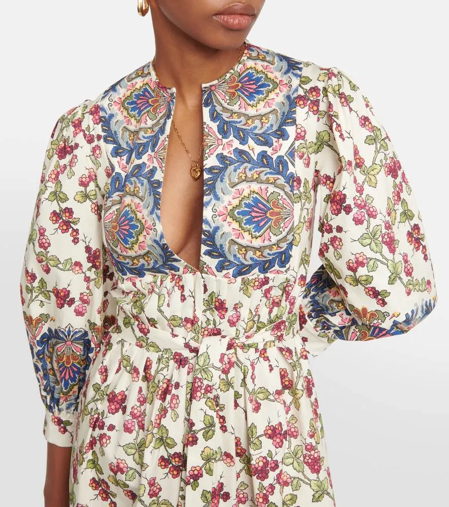 Cotton blend midi dress with ETRO print, multicolor