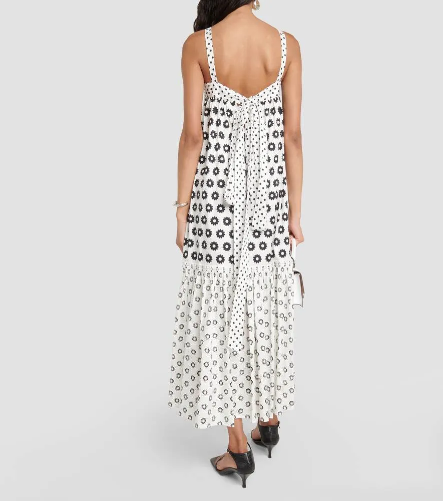 Cotton blend midi dress with TORY BURCH print, multicolor