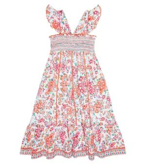 Cotton dress with Poupette St Barth print, multicolor