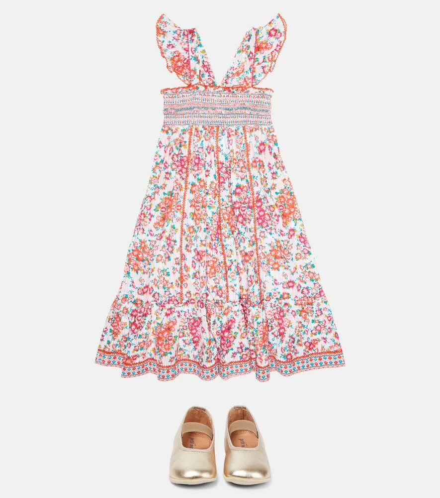 Cotton dress with Poupette St Barth print, multicolor
