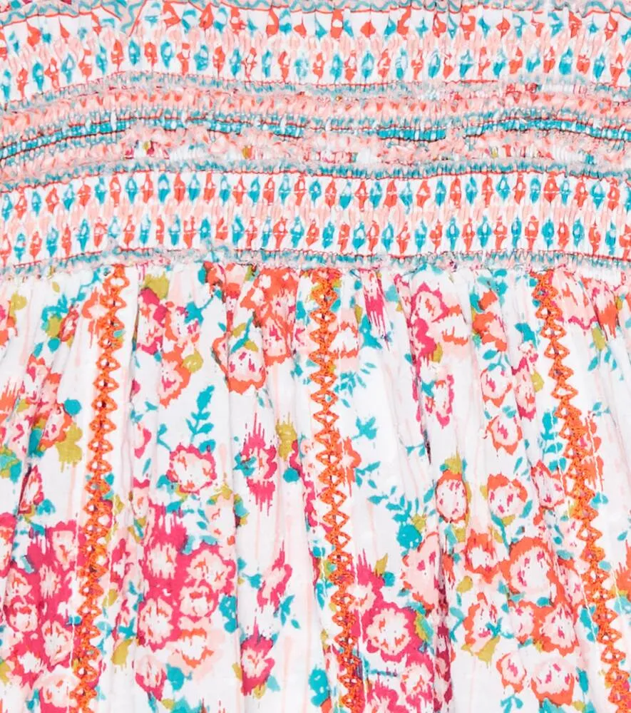 Cotton dress with Poupette St Barth print, multicolor