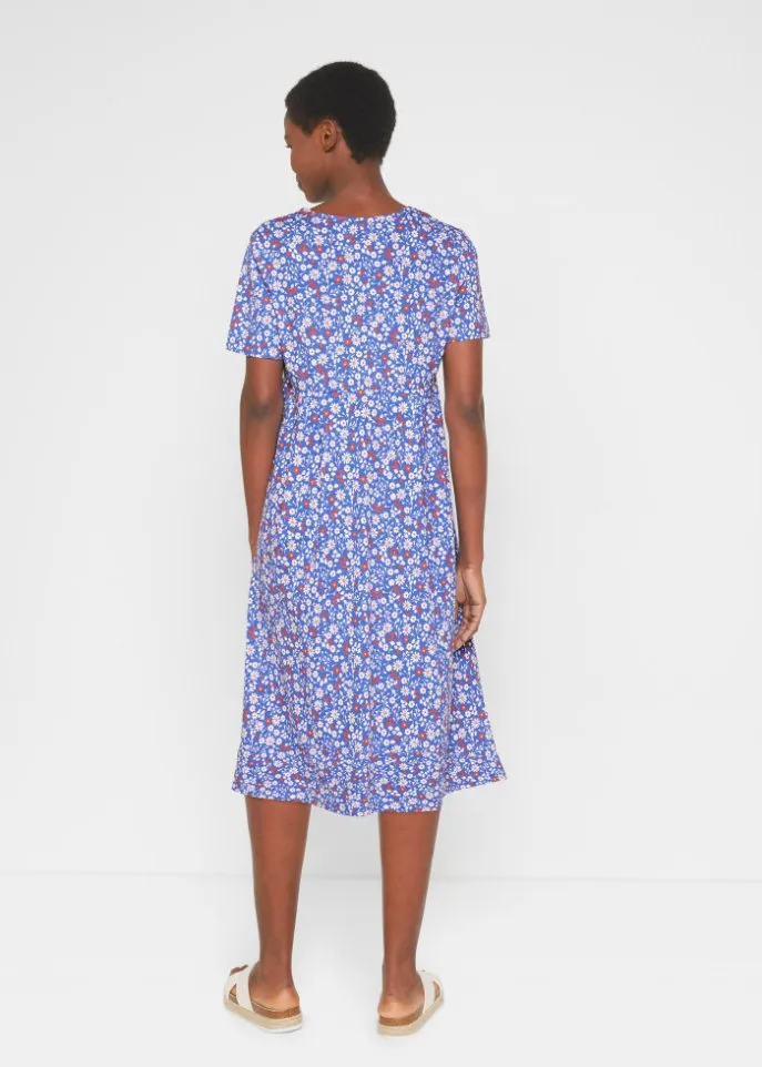 Cotton jersey midi dress Bpc Bonprix Collection, blue