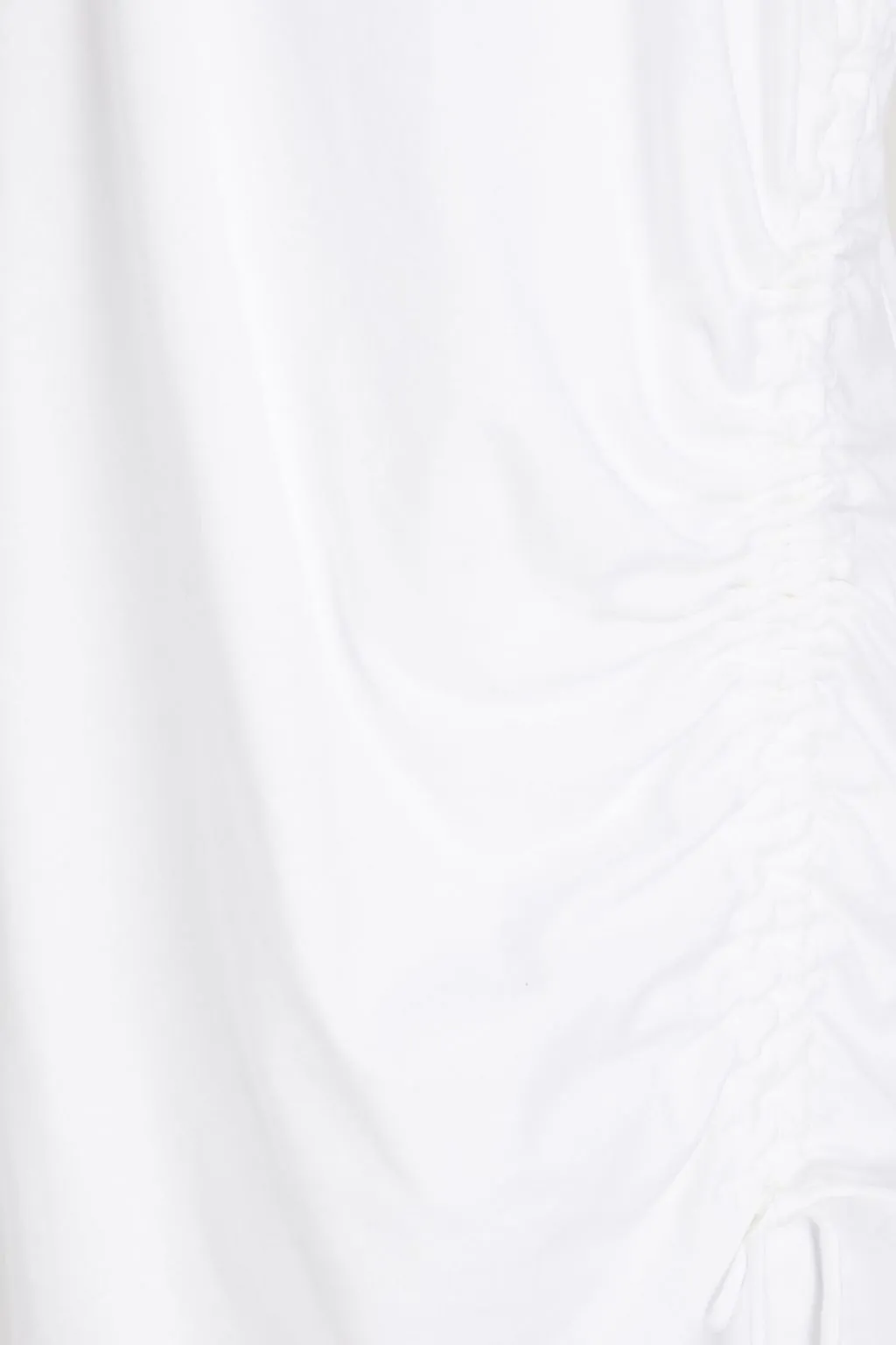 Cotton jersey mini dress with ruching and MSGM logo, white