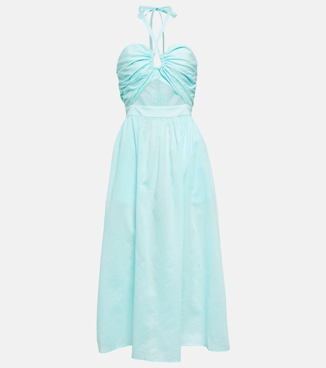 Cotton midi dress with cutouts MARYSIA, blue
