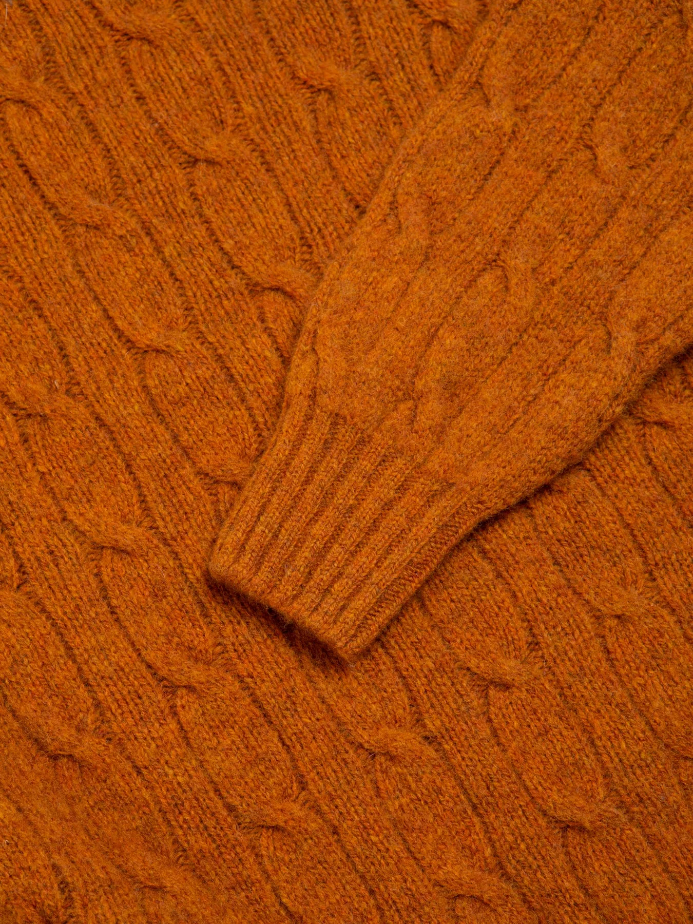 Galloway Cable Knit in Tangerine Lambswool