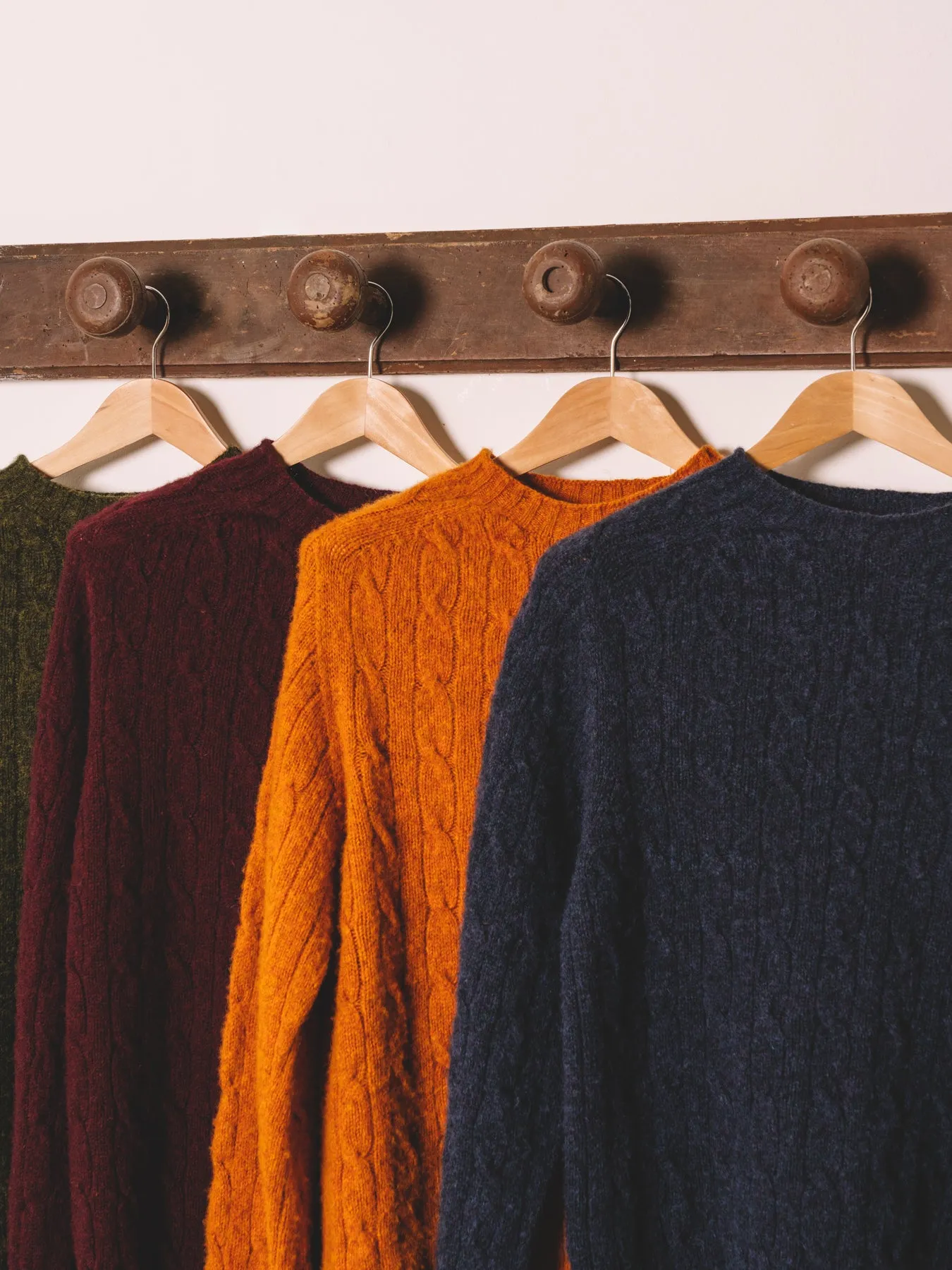 Galloway Cable Knit in Tangerine Lambswool