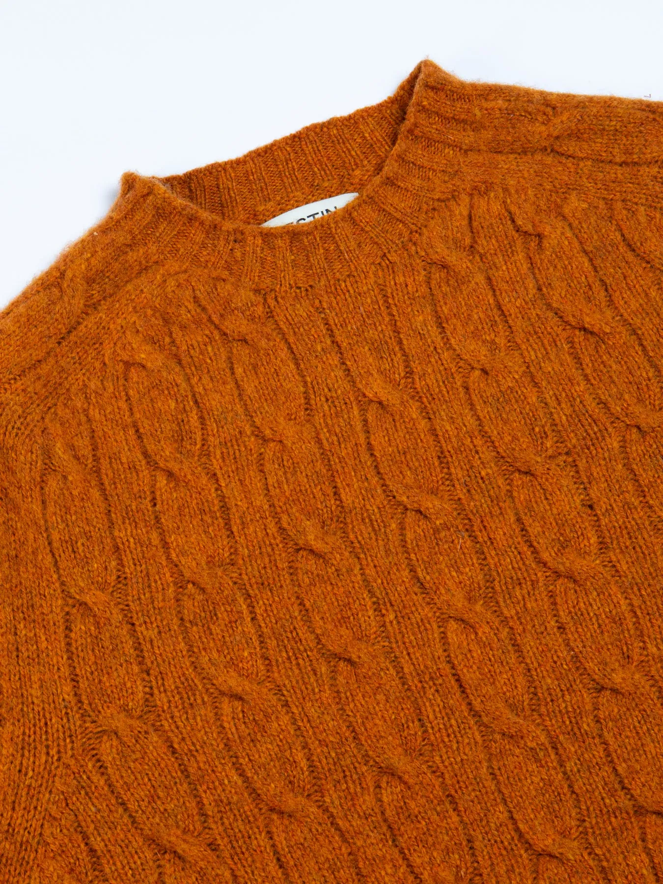Galloway Cable Knit in Tangerine Lambswool
