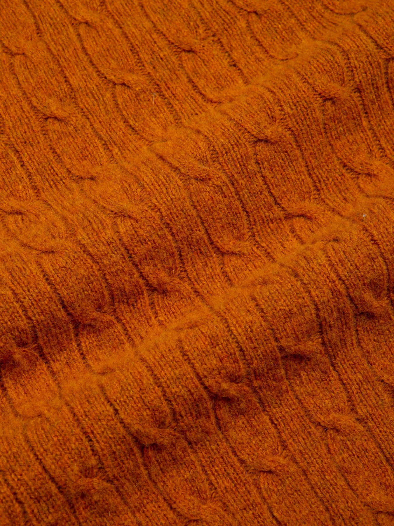 Galloway Cable Knit in Tangerine Lambswool