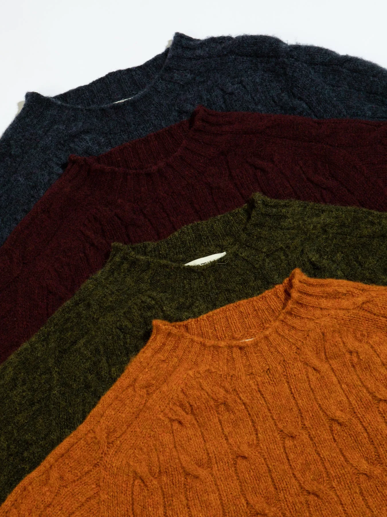Galloway Cable Knit in Tangerine Lambswool