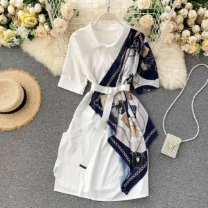 Hayley Midi Dress with Scarf