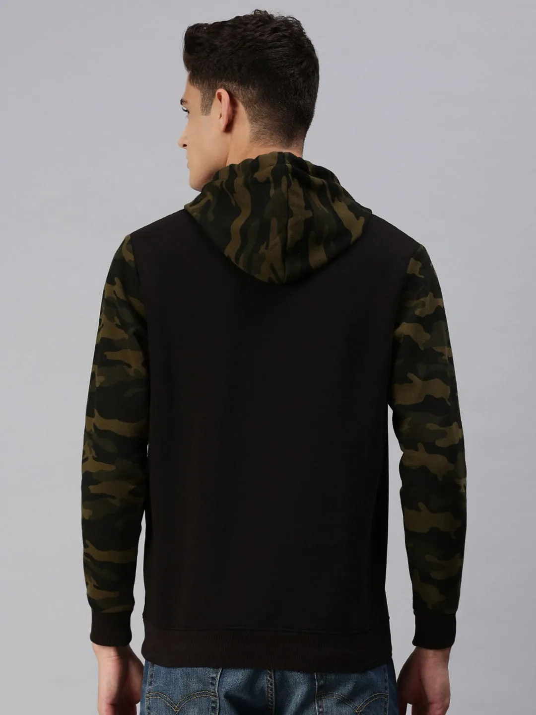 Men Typography Black Hoodie