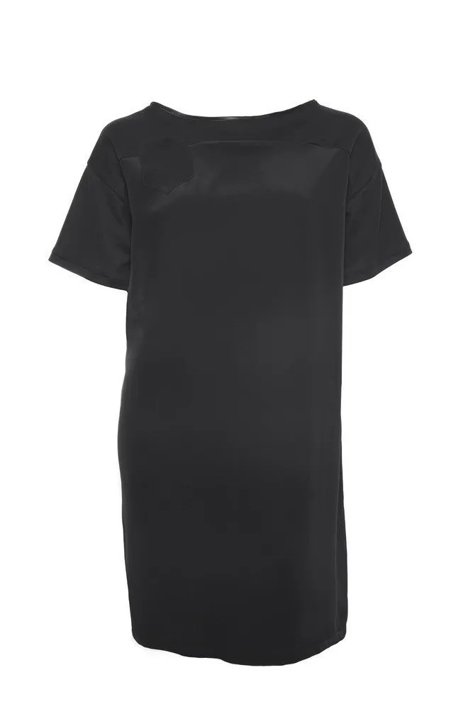 Outsider T-shirt dress with belt in black