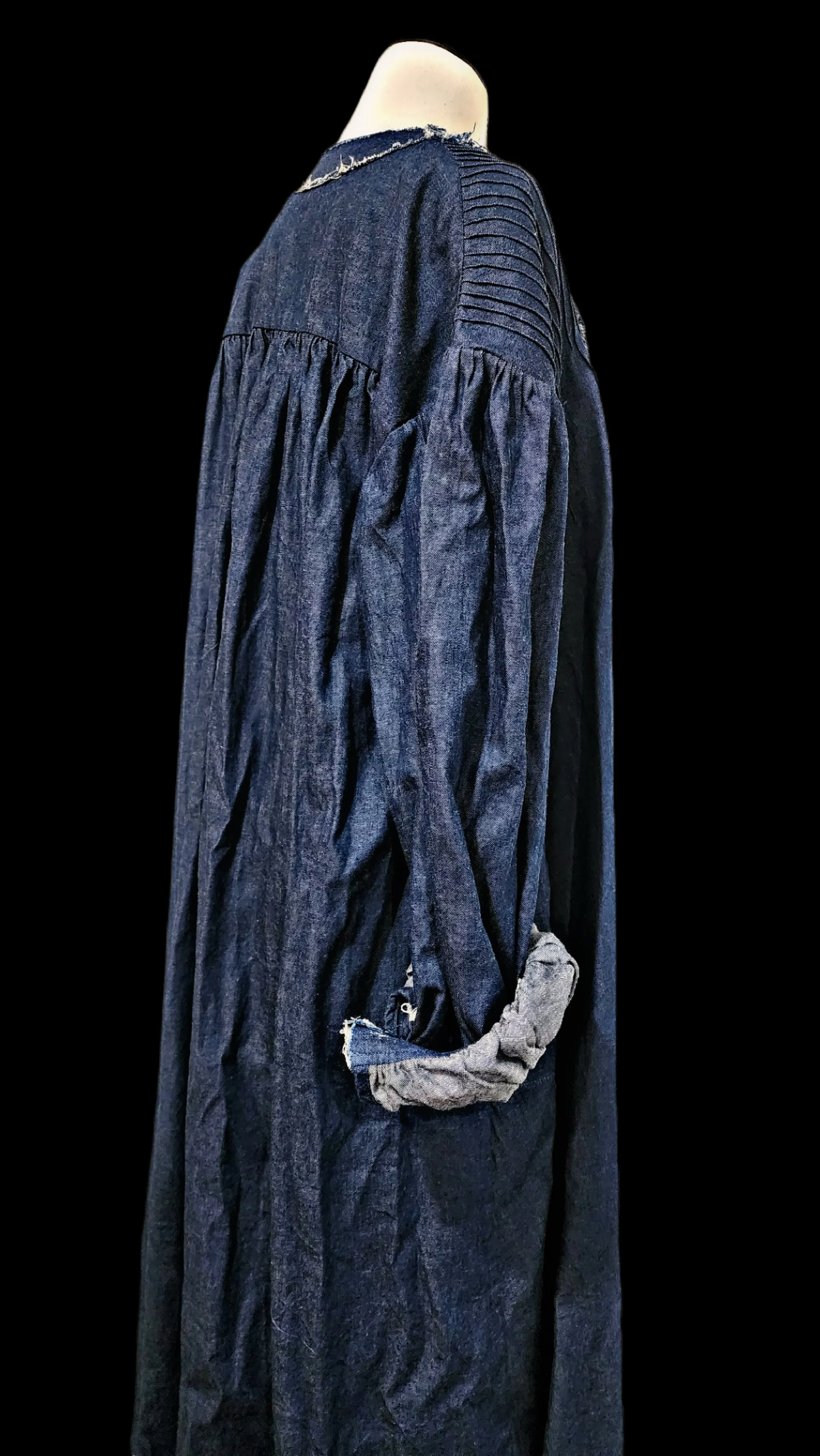 Pin - tuck duster / shirt dress - Denim blue