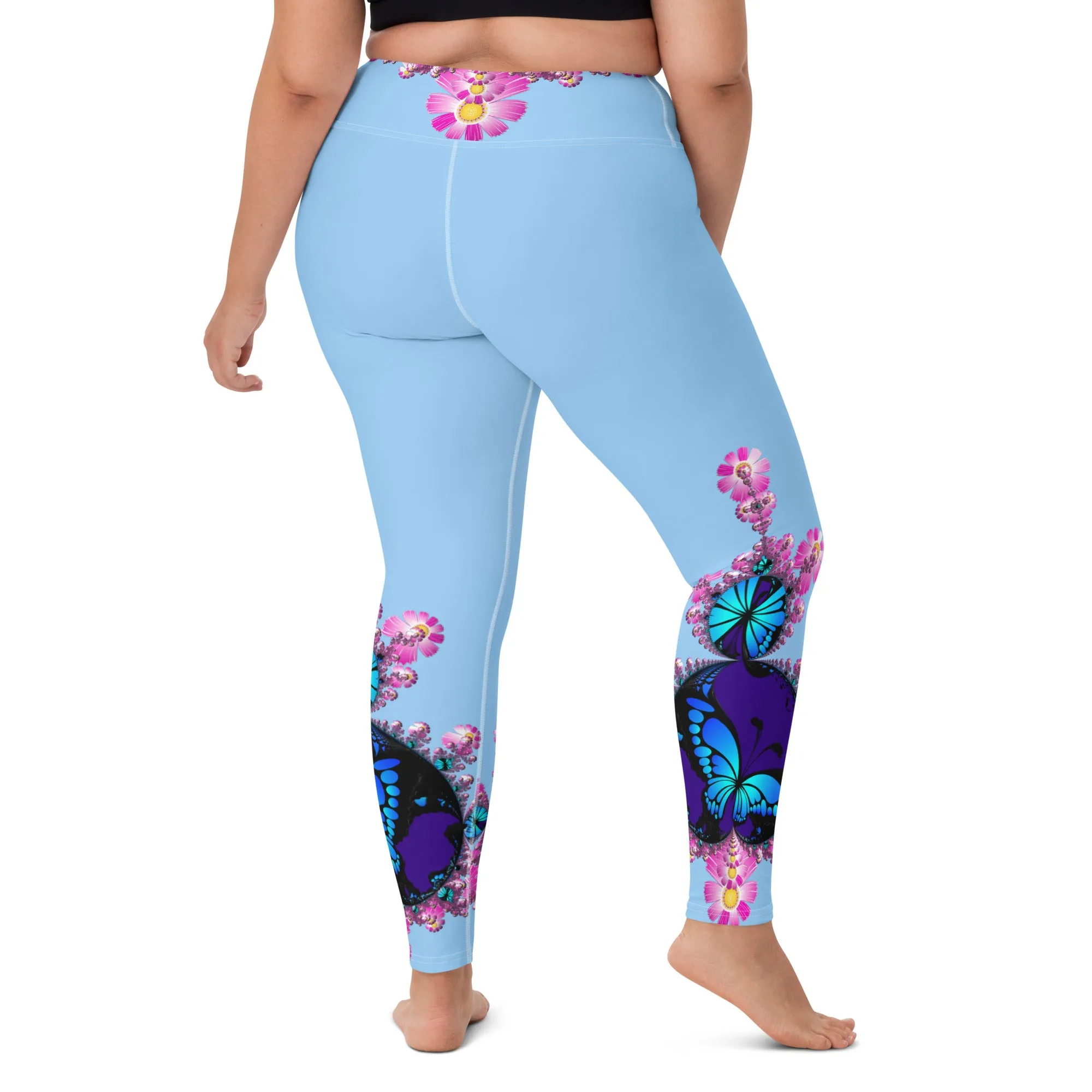 "Mystical Butterfly Bliss" Collection - Designer Long Yoga Leggings