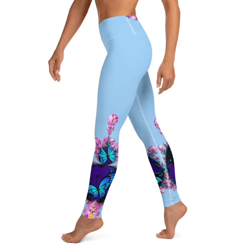 "Mystical Butterfly Bliss" Collection - Designer Long Yoga Leggings
