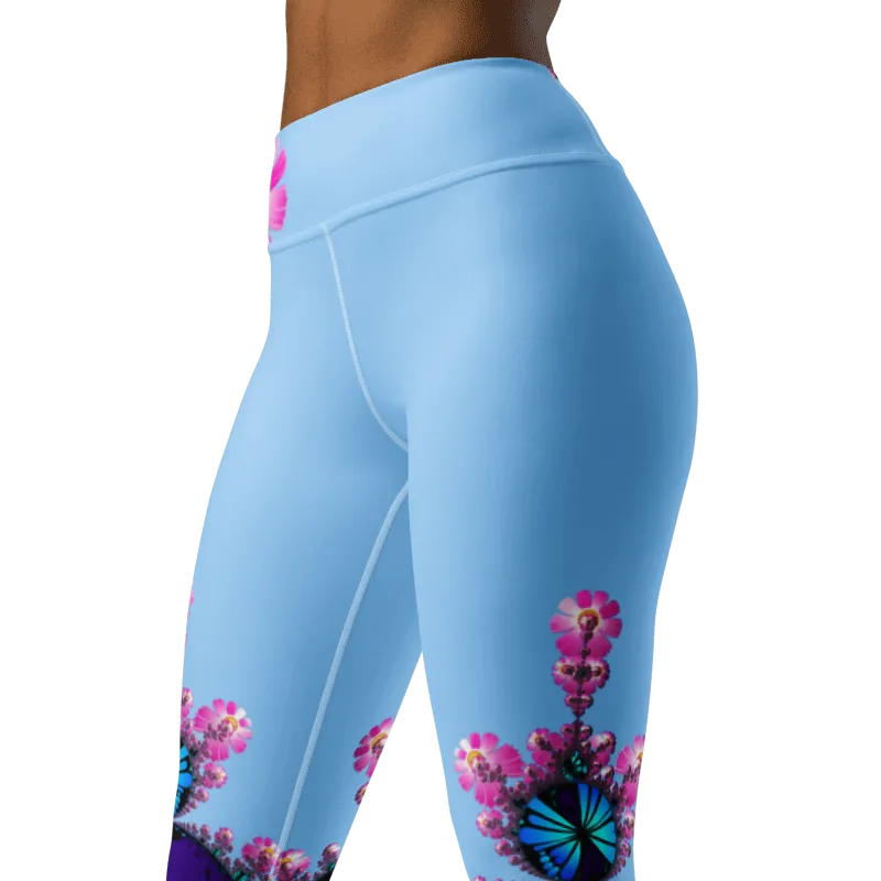 "Mystical Butterfly Bliss" Collection - Designer Long Yoga Leggings
