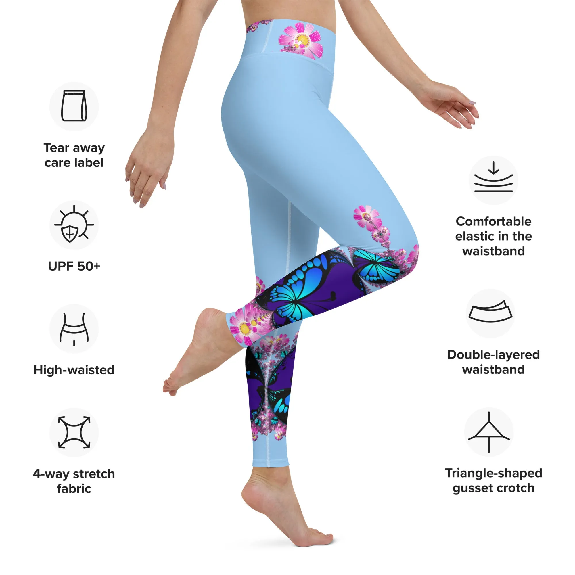 "Mystical Butterfly Bliss" Collection - Designer Long Yoga Leggings