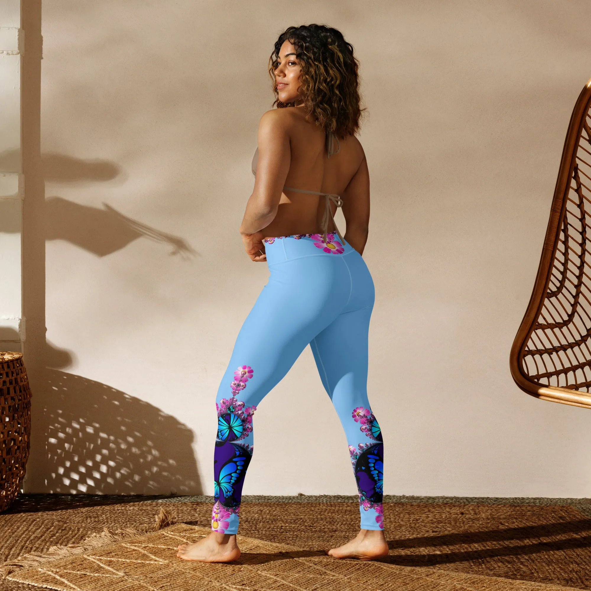"Mystical Butterfly Bliss" Collection - Designer Long Yoga Leggings