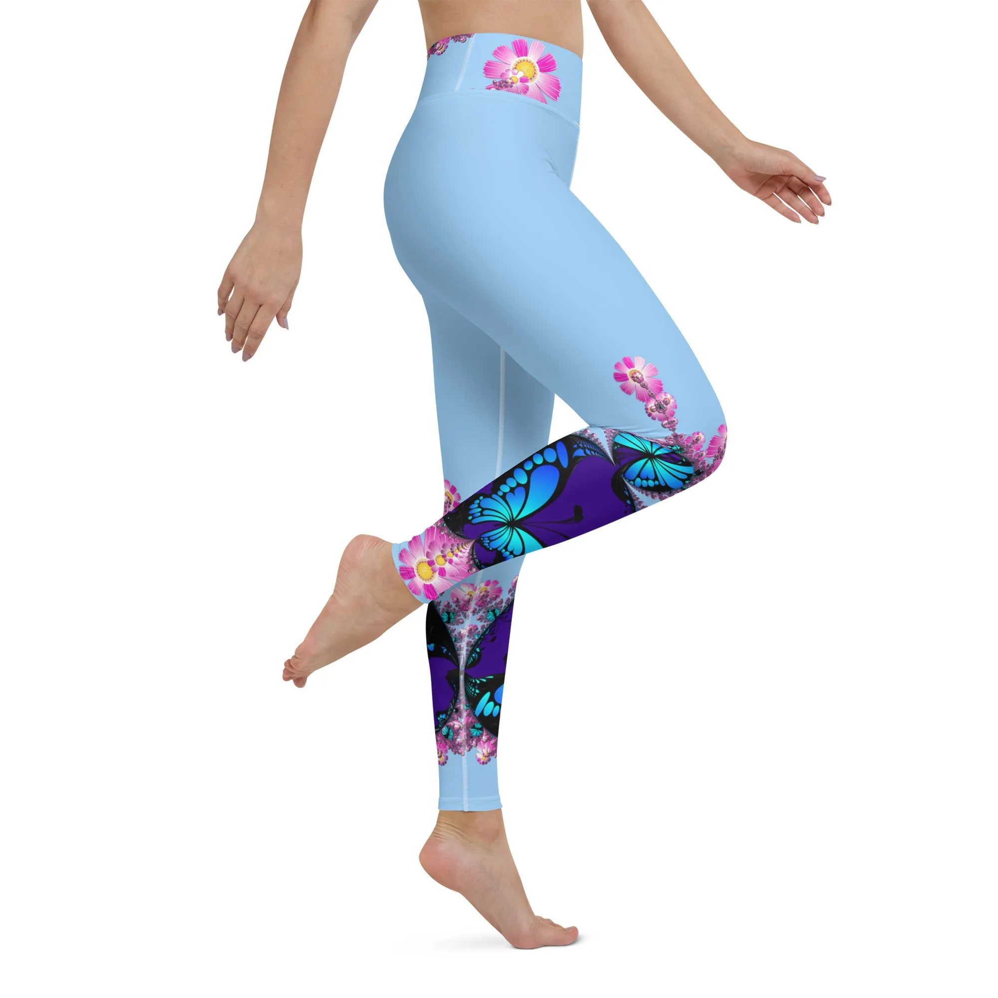 "Mystical Butterfly Bliss" Collection - Designer Long Yoga Leggings