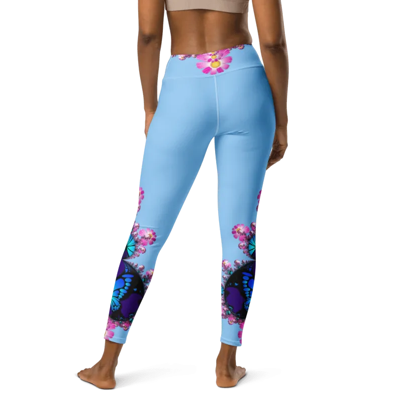 "Mystical Butterfly Bliss" Collection - Designer Long Yoga Leggings