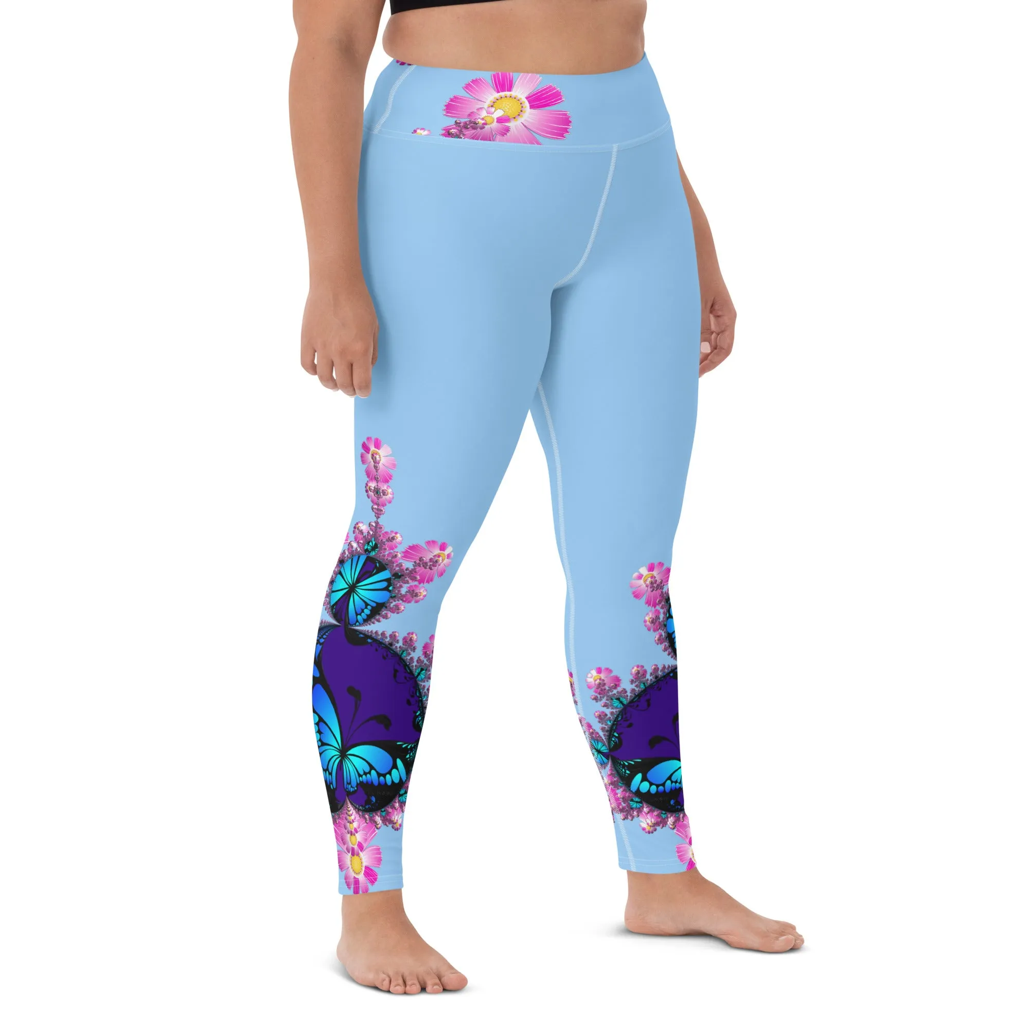 "Mystical Butterfly Bliss" Collection - Designer Long Yoga Leggings