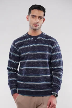 Striped Terry Sweatshirt - Blue