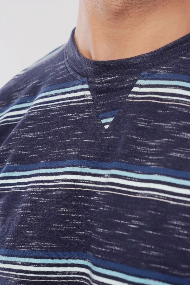 Striped Terry Sweatshirt - Blue