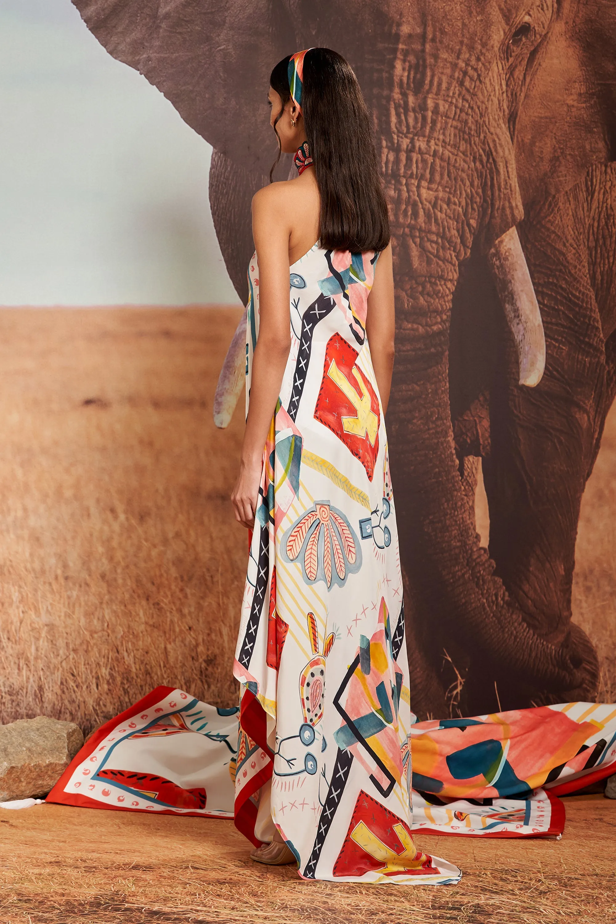 Surocco Silk Flute Dress with Shellace Skein