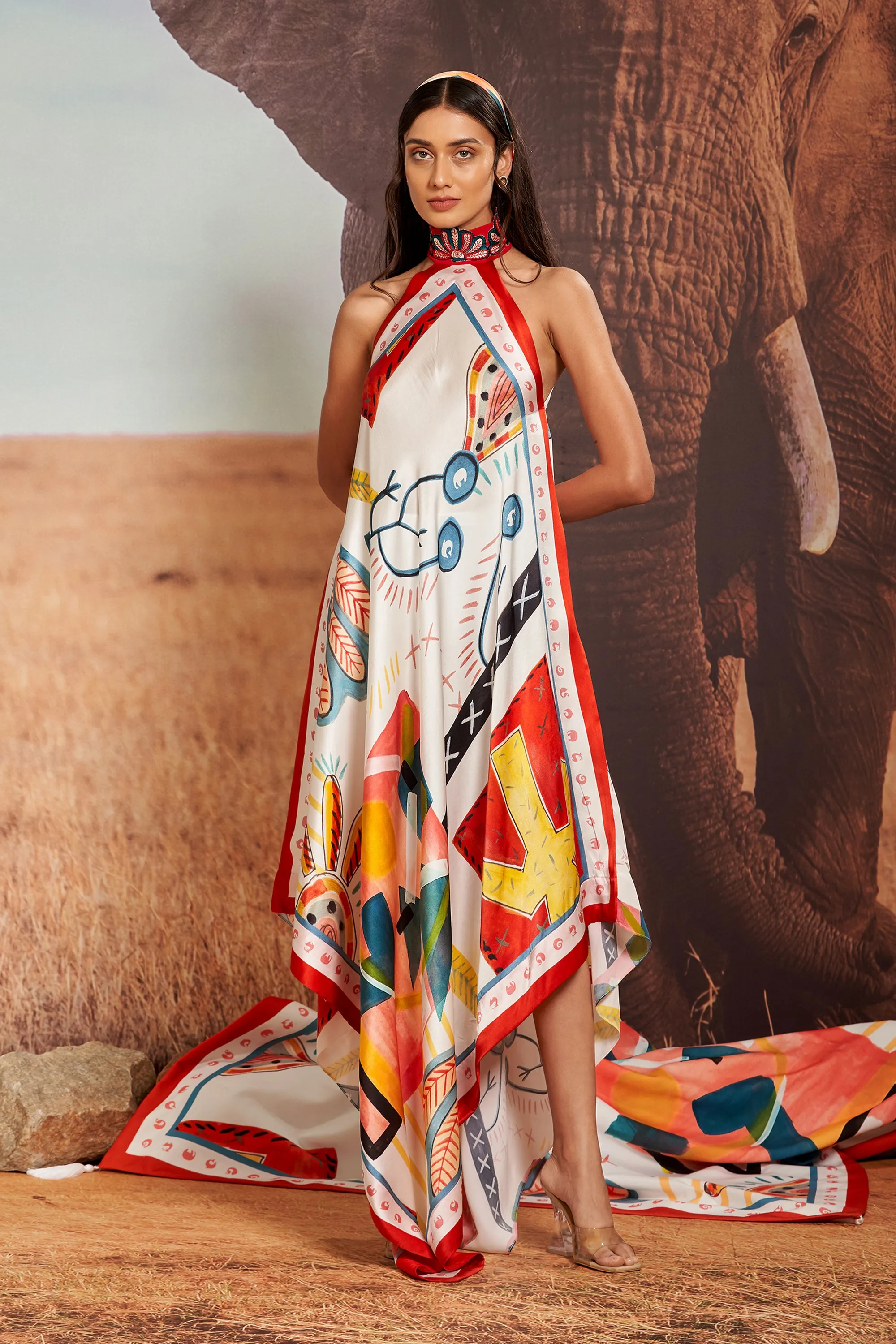 Surocco Silk Flute Dress with Shellace Skein