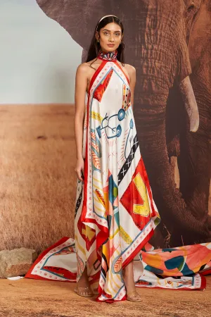 Surocco Silk Flute Dress with Shellace Skein