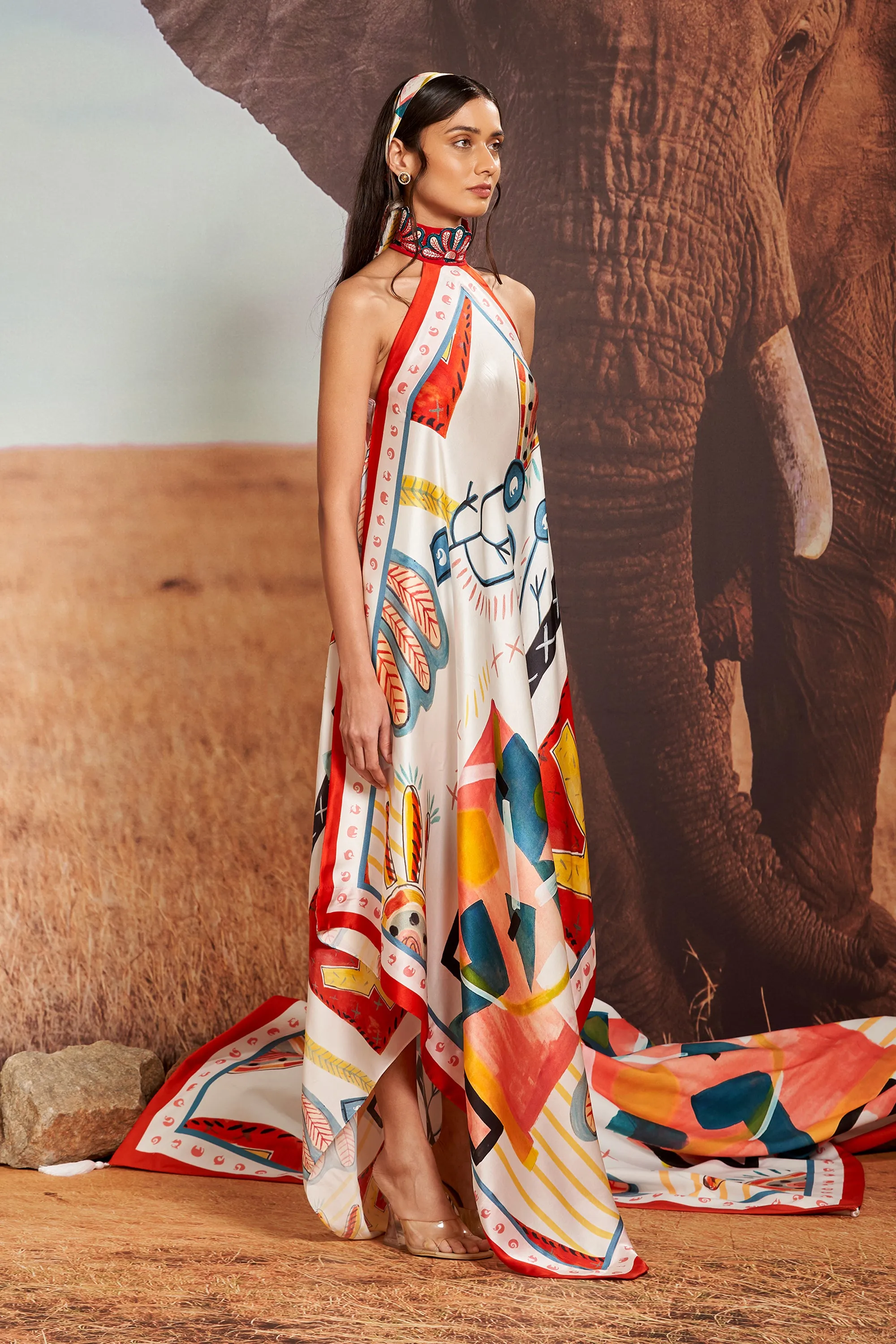 Surocco Silk Flute Dress with Shellace Skein