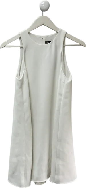 ZARA White Plain Tank Dress With Built In Shorts UK S